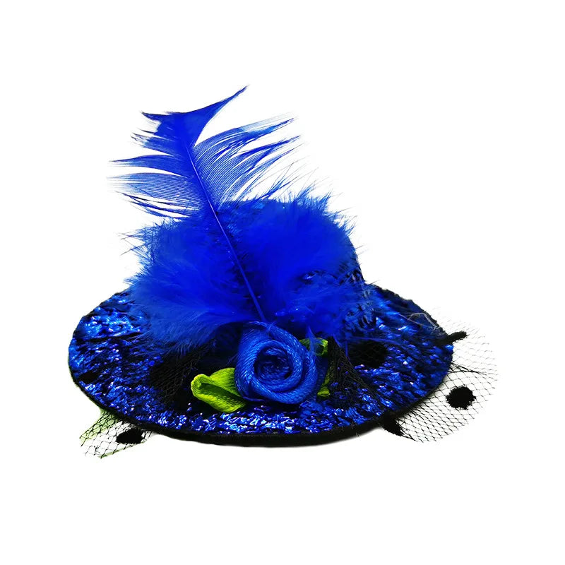 Chicken Hats For Hens Feather Top Hat With Adjustable Elastic Chin Strap Mini Hat Chicken Helmets Accessories Rooster Duck
