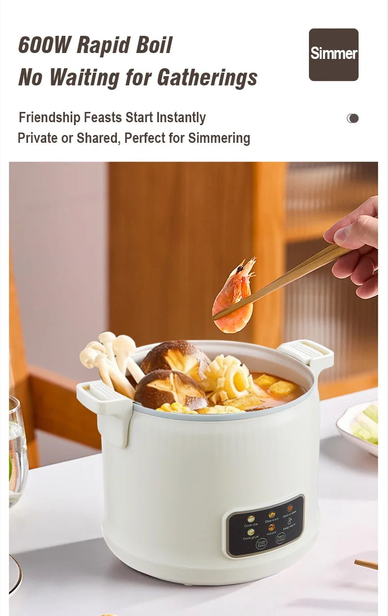 Electric Rice Cooker for 1-2 People, Multifunctional Household Hot Pot, Porridge, 1.8L Micro Pressure Rice Cooker soup making