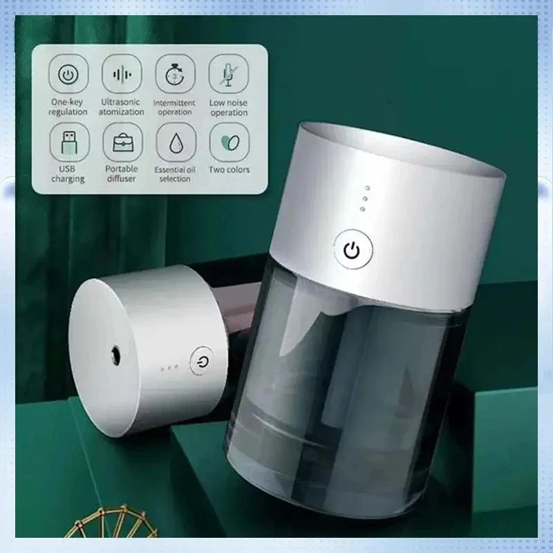 Car Air Freshener USB Rechargeable Essential Oil Diffuser Room Fragrance Diffuser Cool Mist Humidifier Auto Mini Scent Machine