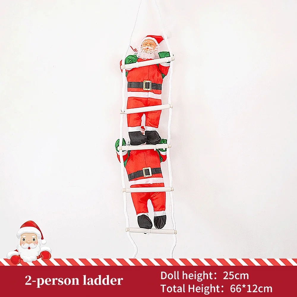 1/2Set 25cm Santa Claus Climbing Ladder Doll Ornament Christmas Tree Hanging Decors Pendant Xmas Home Decoration New Year Gifts