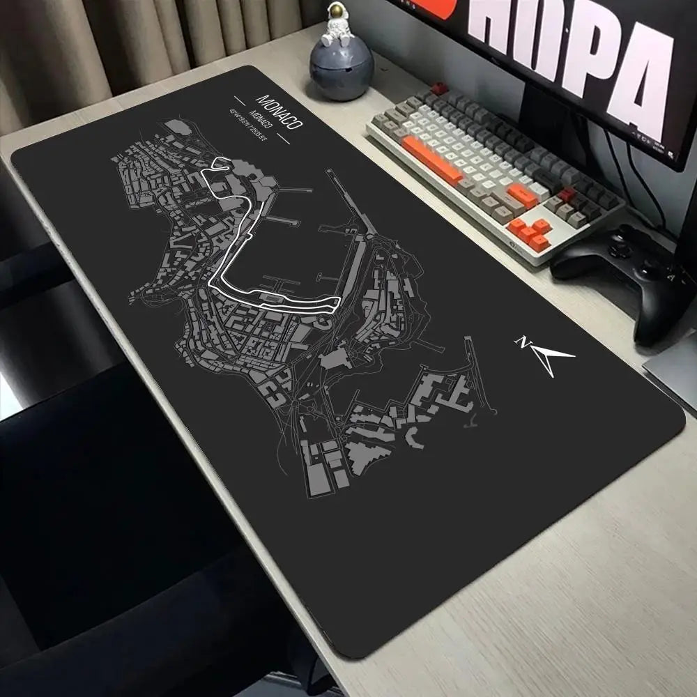 F1 Racing Circuit Mouse Pad Large Sport Car MousePad Cute Desk Pad Extended Gaming Keyboard Mats Large XXL Gamer Mousepad 90x40