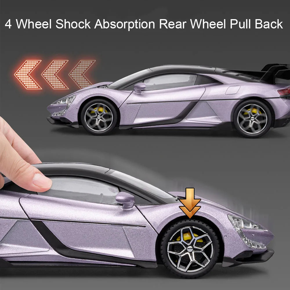 1:24 BYD YANGWANG U9 Models Toys Cars Alloy Diecast Wheel Pull Back Miniature Vehicles Doors Opened Car Birthday Gifts for Kids