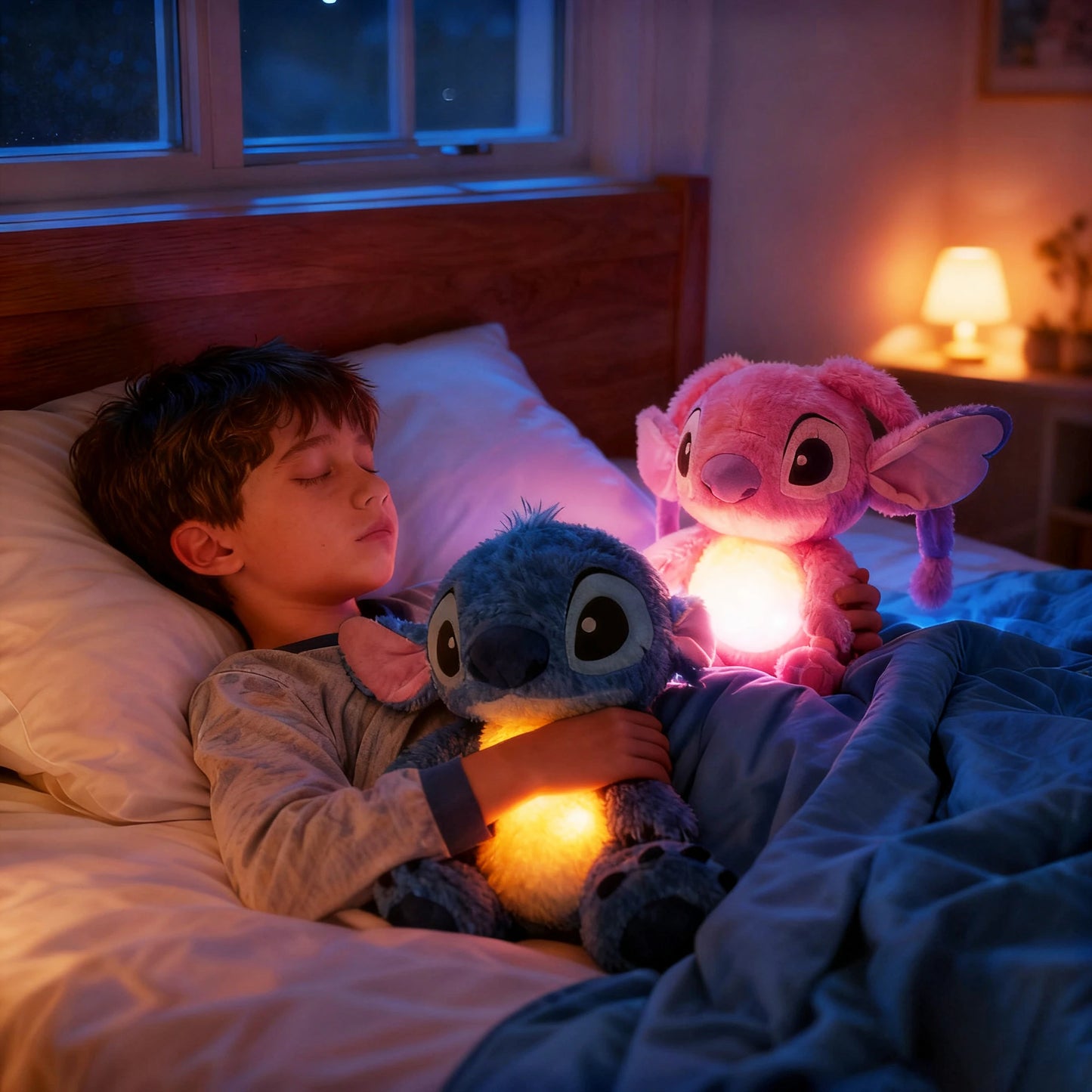 Hot Comfortable Stitch Breathing Companions Soothing Sleeping Plush Doll Girl Soothing Music Luminous sleeping Toy Room Ornament