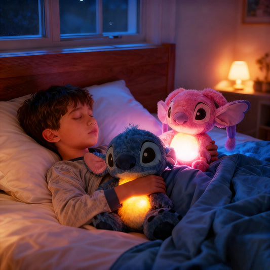 Hot Comfortable Stitch Breathing Companions Soothing Sleeping Plush Doll Girl Soothing Music Luminous sleeping Toy Room Ornament