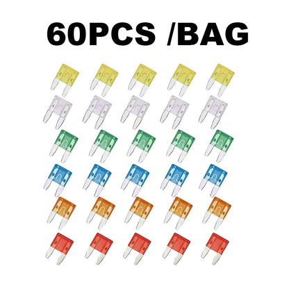 Fuse boxes come in various specifications, with 60 and 120PCS not having medium fuses, while 60PCS are packaged in bags