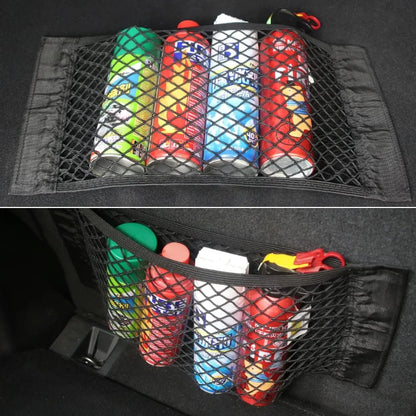 Car Back Rear Trunk Storage Net Elastic Car Interior Mesh Pocket Large Capacity Auto Stretch Wall Sticker Organizer Pouch Bag