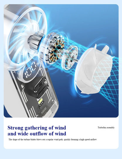 2026 new ice-cooling high-speed fan, semiconductor cooling handheld fan, portable mini pocket digital display small fan