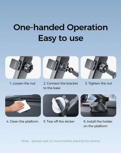 Joyroom Car Phone Holder 15W Wireless Charging Car Holder Charger 360° Rotation One-Hand Operation Car Phone Mount For  4.7-7''