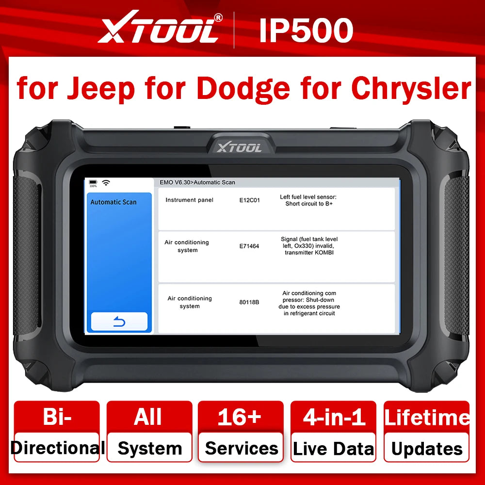 XTOOL InPlus IP500-DJC OBD2 Automotive Scanner For Chrysler/Jeep/Dodge All System Car Diagnostic Free Update Add FCA AutoAuth