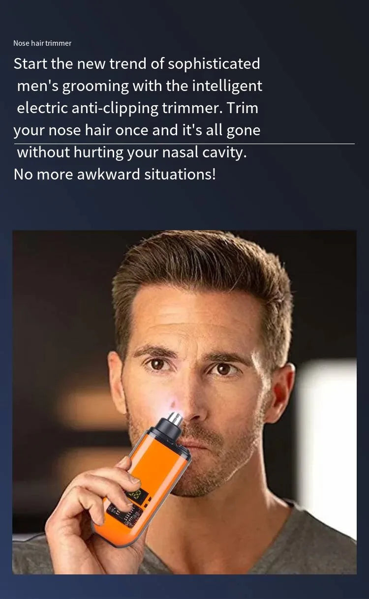 Suitable for men, USB charging nose and ear hair trimmer portable electric nose hair clipper, mini compact design, quick chargin