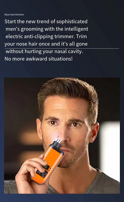 Suitable for men, USB charging nose and ear hair trimmer portable electric nose hair clipper, mini compact design, quick chargin