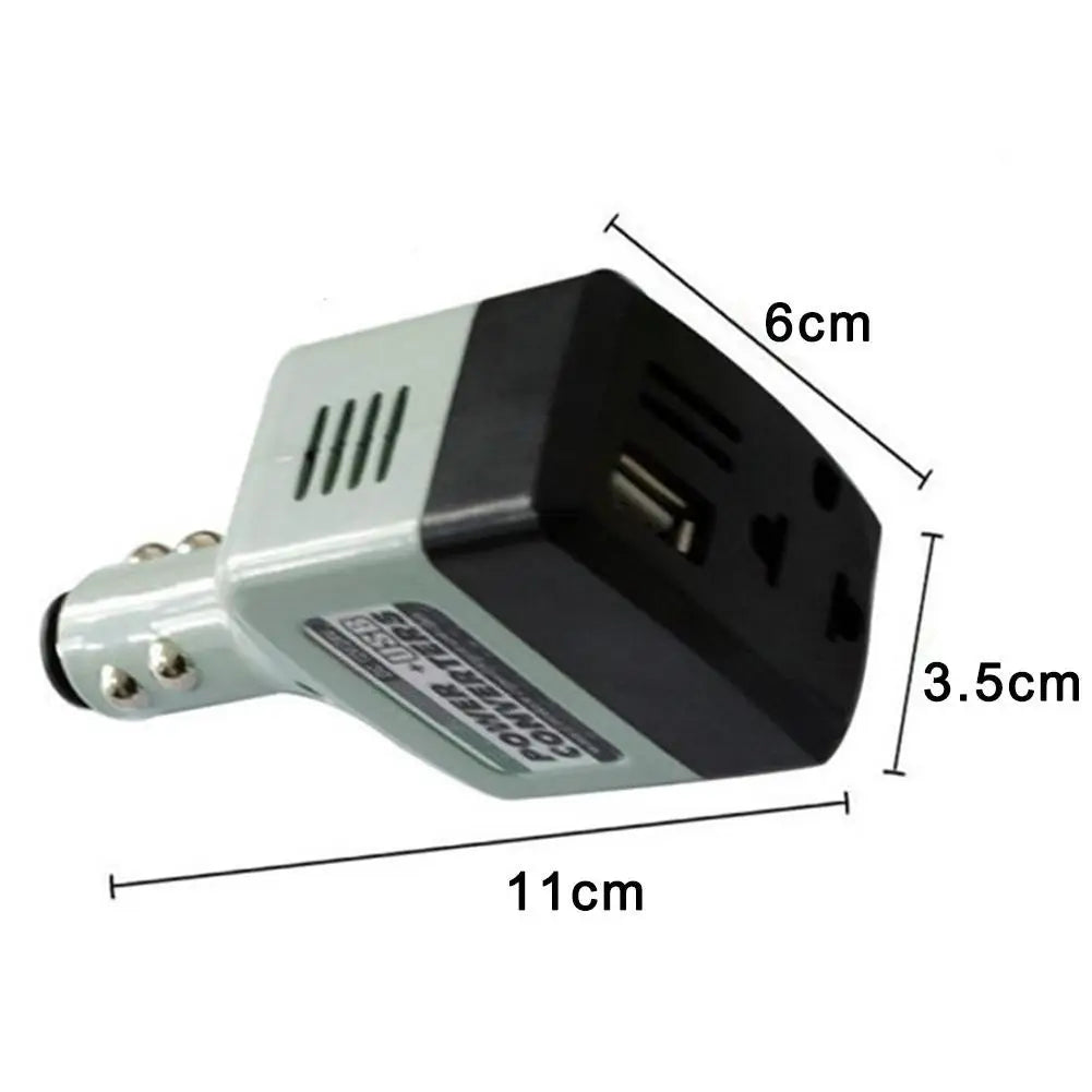 12V 24V DC to AC 220V Portable Car Power Inverter Adapter Plug Converter with USB on-board charger