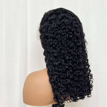 Double Drawn 250% Density Ombre 18 Inches Water Wave Curly Human Hair Wigs 13x4 Transparent Lace Frontal Hair Wig for Women