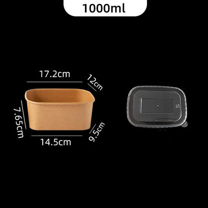 10Pcs/Set Disposable Paper Lunch Box Food Storage Containers With Lid Fruit Salad Cake Box Kitchen Accessories Party Supplies