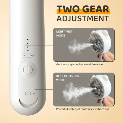 Steam Cat Brush Pro Waterproof Rechargeable Self-Cleaning Pet Grooming Hair Care Tools with Spray, Floaters Hair Removal for Dog