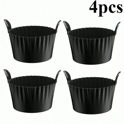 1/4PCS Reusable Silicone Air Fryer Liners and Baking Cups Accessories for Eggs Cakes Meatballs Non-Stick Kitchen Baking Tools