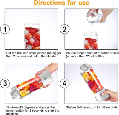 Portable Blender Electric Juicer 600ML Fruit Mixers 4000mAh USB Rechargeable Smoothie Mini Blender Multifunction Juice Maker
