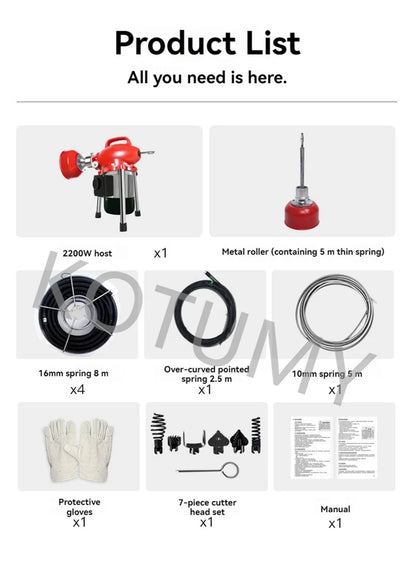 Automatic Cleaning Tool Pipeline Unclogging Machine Toilet Unclogging Blockage Unclogging Sewer Cleaning