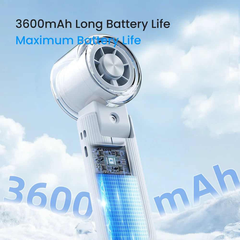 Portable spray fan in use