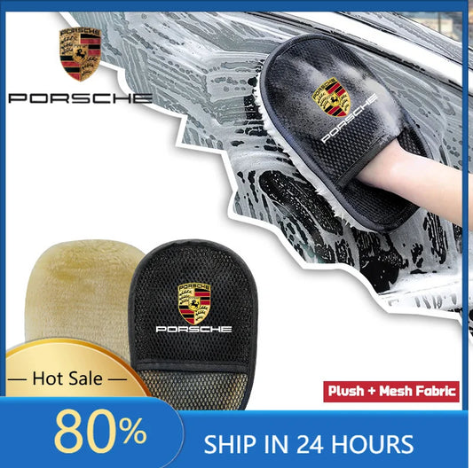 Interior Stickers Fot Porsche 1pc Car Wash Wool Gloves Velvet Thickened With Cashmere Wool Wipe Car Gloves For Porsche Cayenne P
