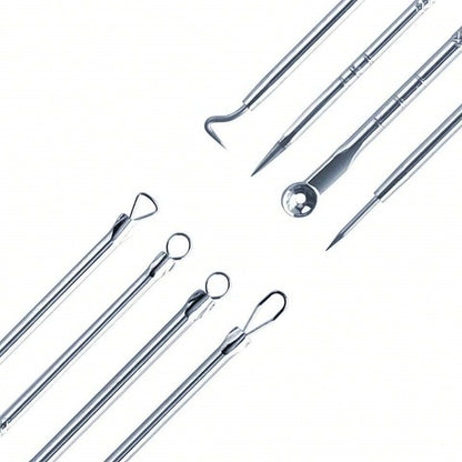 4-Piece Comedone Remover Tools – Acne/Blackhead Needles, Deep Cleansing Skin Care Gadgets for Women