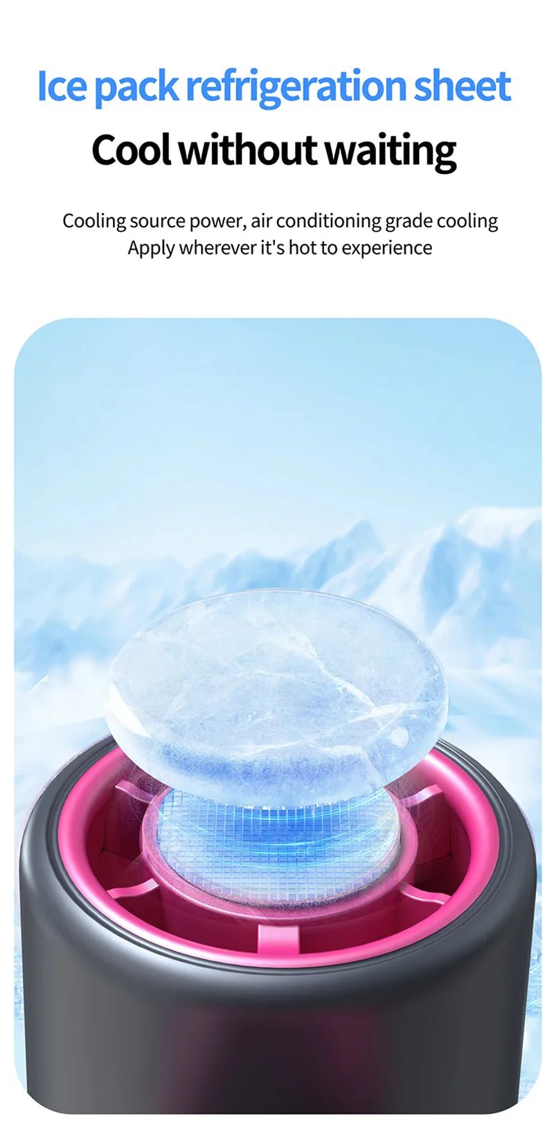 Mini Ice Cooling Portable Fan Turbo High Speed Handheld Fan Long Battery Life USB Rechargeable Foldable For Outdoor Travel