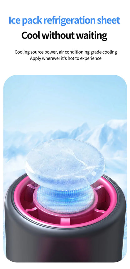 Mini Ice Cooling Portable Fan Turbo High Speed Handheld Fan Long Battery Life USB Rechargeable Foldable For Outdoor Travel