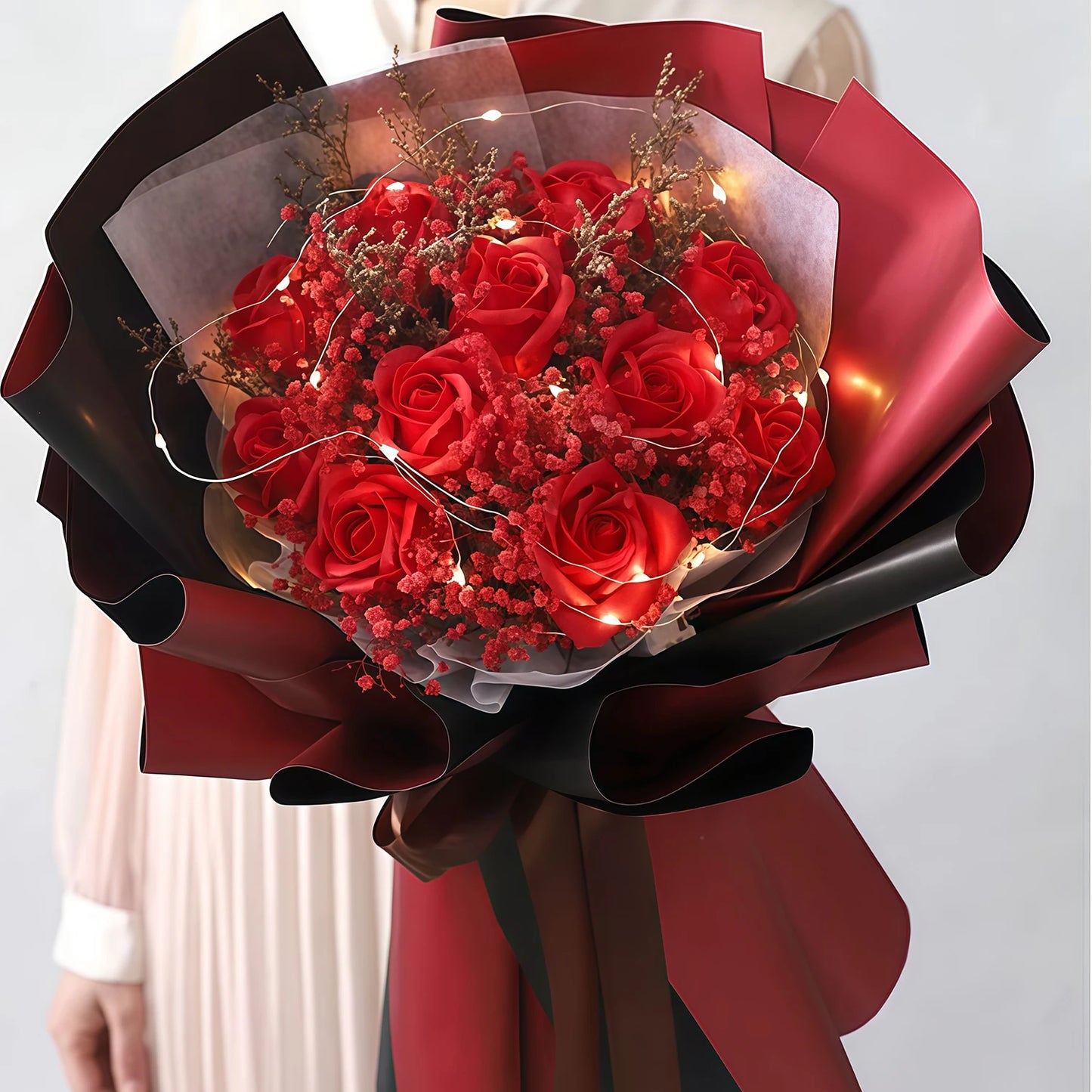 20 PCS Double Sided Colors Flower Wrapping Paper Waterproof Valentine's Day Bouquet DIY Wrapping Paper Florist Supplies