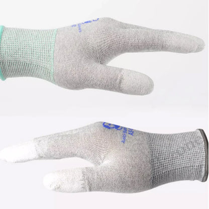 MECHANIC AS02 Carbon Fiber Anti-static Gloves Elasticity Non-Slip PU Coating Layer Protective Glove Electronic Repair Hand Tools