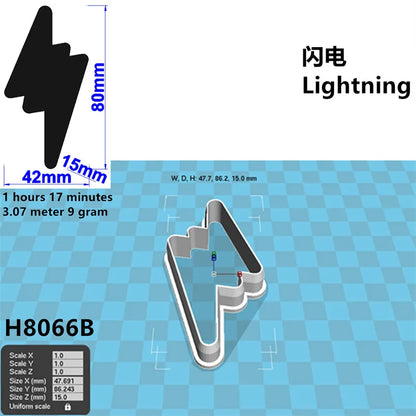 Four Specifications Cartoon Nature Graphics Super Lightning,Plastic Mold,Cake Fondant Tools,Cookie Sushi and Fruits Cutters