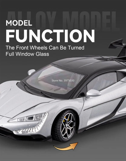 1:24 BYD YANGWANG U9 Models Toys Cars Alloy Diecast Wheel Pull Back Miniature Vehicles Doors Opened Car Birthday Gifts for Kids