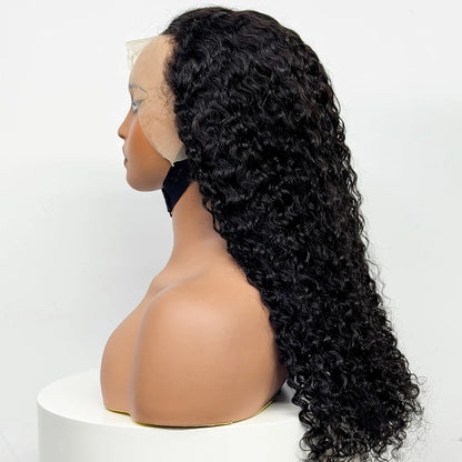 24 inch Full Water Wave Human Hair Wig 100% Human Hair 300% Density 13x4 Lace Frontal Front Curly Human Hair Wig for Black Women