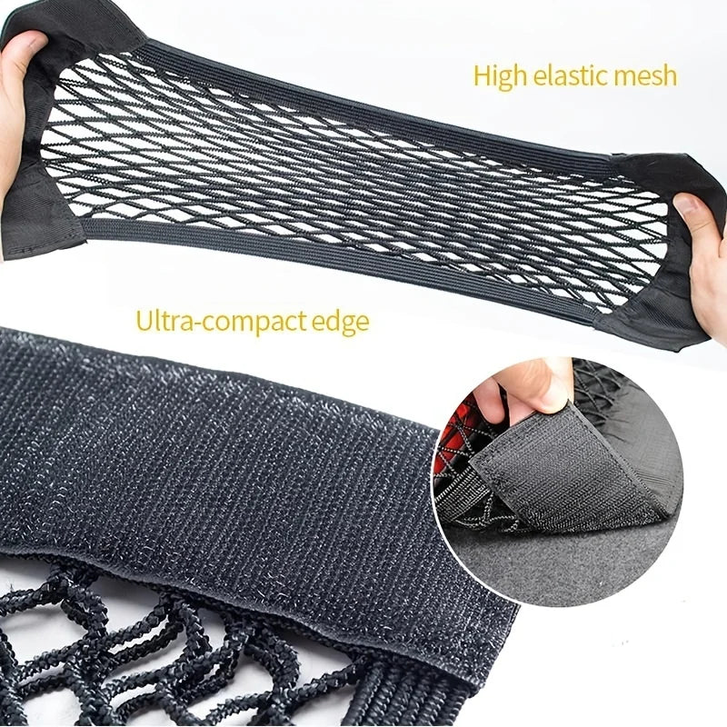 Universal Car Storage Bag Double Mesh Trunk Storage Net Car Built-in Storage Bag Car Fire Extinguisher Fixed Net Anti-Slip