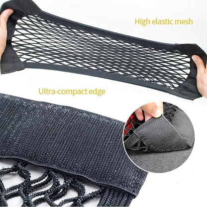 Universal Car Storage Bag Double Mesh Trunk Storage Net Car Built-in Storage Bag Car Fire Extinguisher Fixed Net Anti-Slip