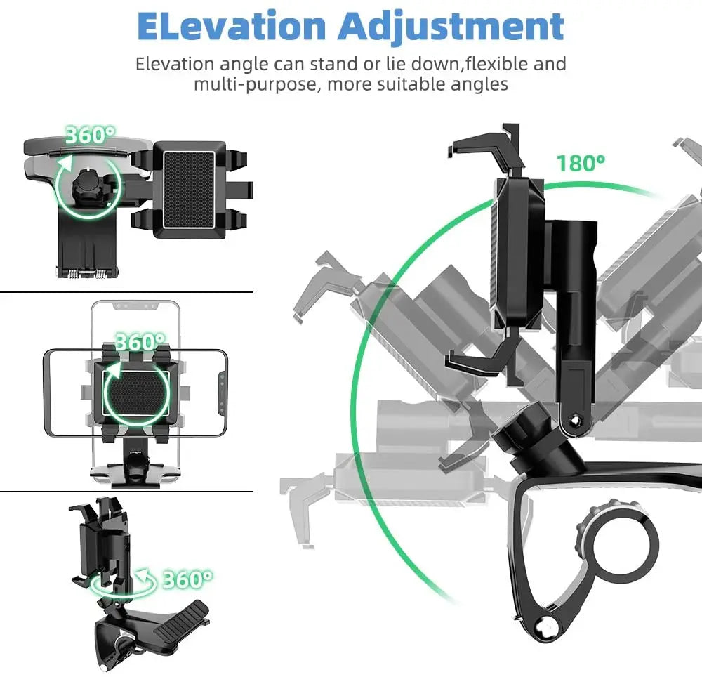 Phone Mount for Car Dashboard, 1080 Degree Rotation Dashboard Cell Phone Holder, [Multi-Angles] Universal Car Phone Clip Holder