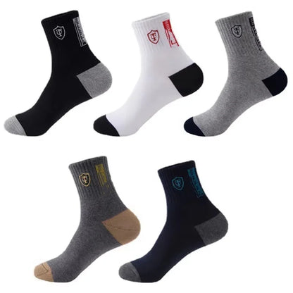 10 Pairs Breathable Cotton Sports Stockings Men Bamboo Fiber Autumn and Winter Men Socks Sweat Absorption Deodorant Business Sox