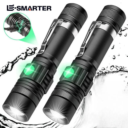Outdoor Tactical Zoom Camping Waterproof Flash Light Aluminum Alloy Portable Torch Powerful LED Flashlight USB ReChargeable