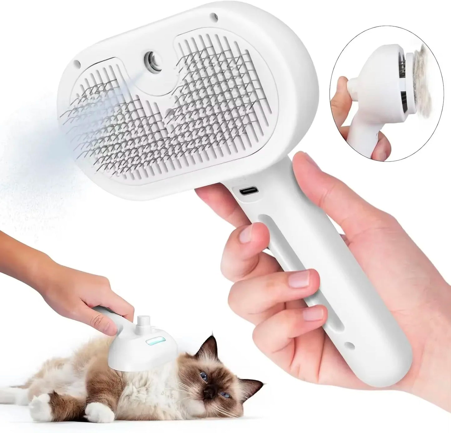 Cat Steam Brush Steamy Dog Brush 3 in 1 Electric Spray Cat Hair Brushes for Massage Pet Grooming Comb Hair Removal Combs