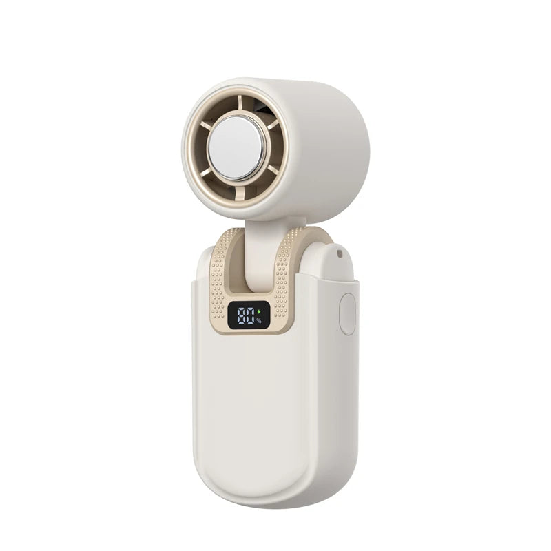 Mini Ice Cooling Portable Fan Turbo High Speed Handheld Fan Long Battery Life USB Rechargeable Foldable For Outdoor Travel