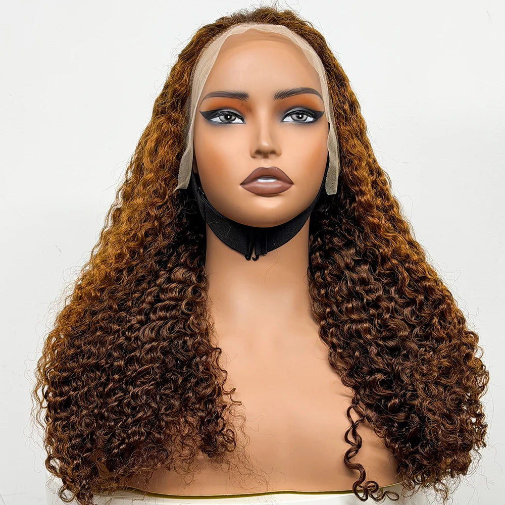 24 inch Full Water Wave Human Hair Wig 100% Human Hair 300% Density 13x4 Lace Frontal Front Curly Human Hair Wig for Black Women