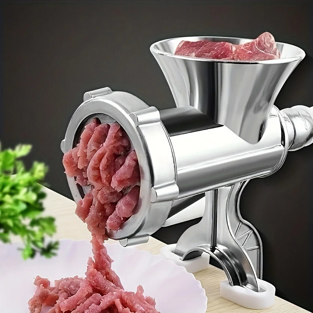 Manual Meat Grinder for Vegetables & Meat,Non-Electric Food Processor,Stainless Steel with Table Clip.Multipurpose Kitchen Tool.