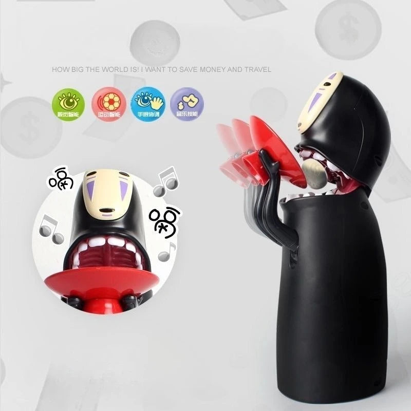 2028 new No Face Man Electric Piggy Bank - Automatic Coin Consumption Battery Charging Storage Jar for Birthday Gifts