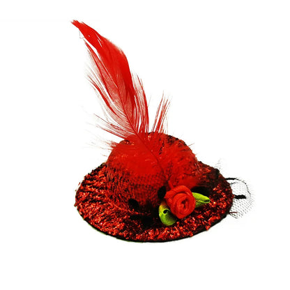 Chicken Hats For Hens Feather Top Hat With Adjustable Elastic Chin Strap Mini Hat Chicken Helmets Accessories Rooster Duck