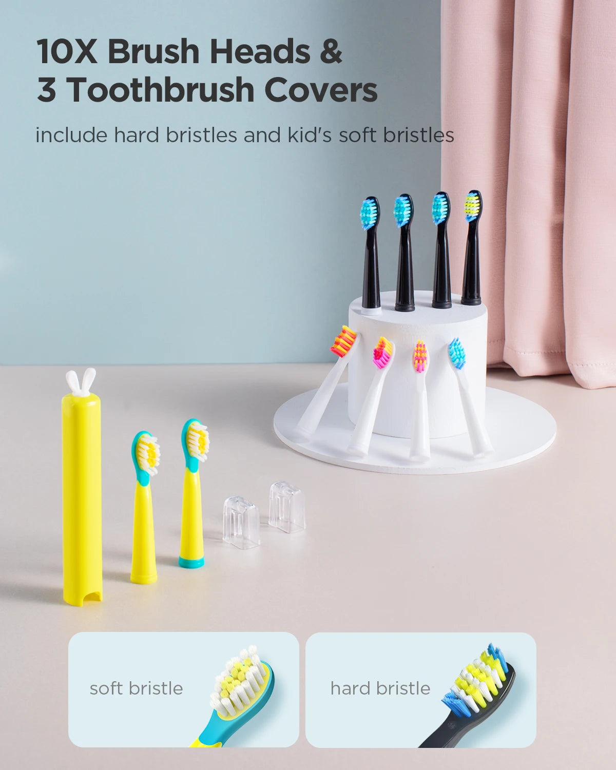Fairywill 2001 Family Kids Sonic Electric Toothbrush Rechargeable Soft Tongue Cleaner Smart Timer and 3 Modes 4 Hours Charge