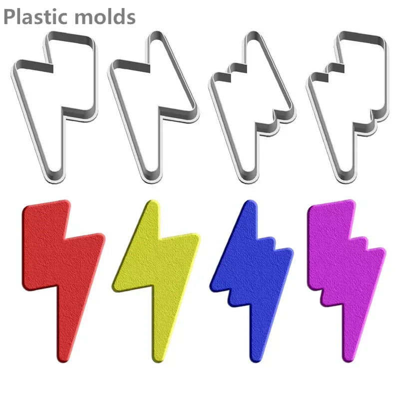 Four Specifications Cartoon Nature Graphics Super Lightning,Plastic Mold,Cake Fondant Tools,Cookie Sushi and Fruits Cutters