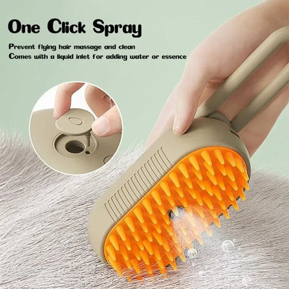Electric Steamy Brush for Cat and Dog, Steam Brush, Electric Sprayer for Massage, Pet Grooming Tool, Shedding Combs, 3 in 1