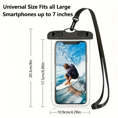 Waterproof phone pouch clear touchscreen