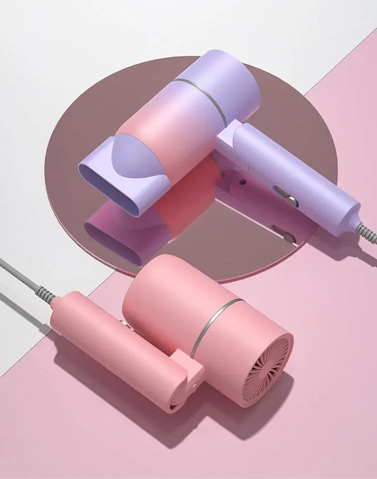 MIni  Folding Hairdryer 220V-240V 750W with Carrying Bag Hot Air Anion Hair Care for Home Travel Hair Dryer Blow Drier Portable