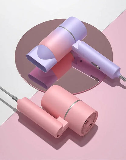 MIni  Folding Hairdryer 220V-240V 750W with Carrying Bag Hot Air Anion Hair Care for Home Travel Hair Dryer Blow Drier Portable