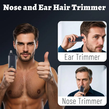 Suitable for men, USB charging nose and ear hair trimmer portable electric nose hair clipper, mini compact design, quick chargin